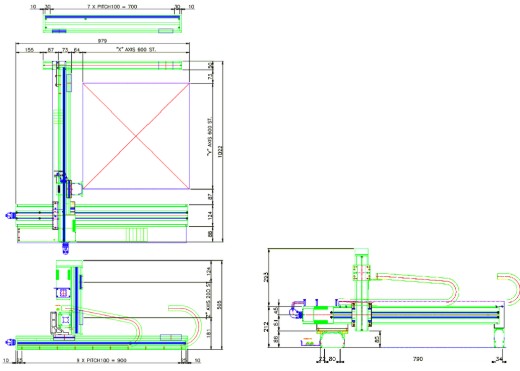 Gantry robot dimensions