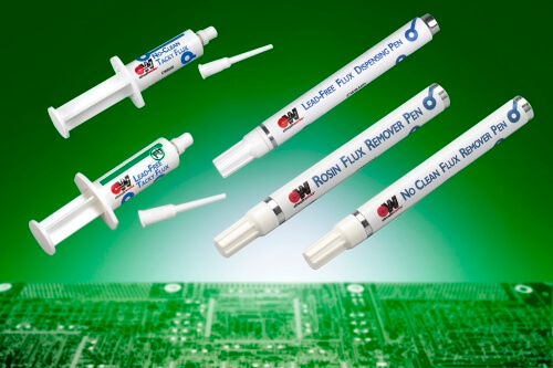 CircuitWorks flux dispensing pens/syringes and flux removal pens from Intertronics