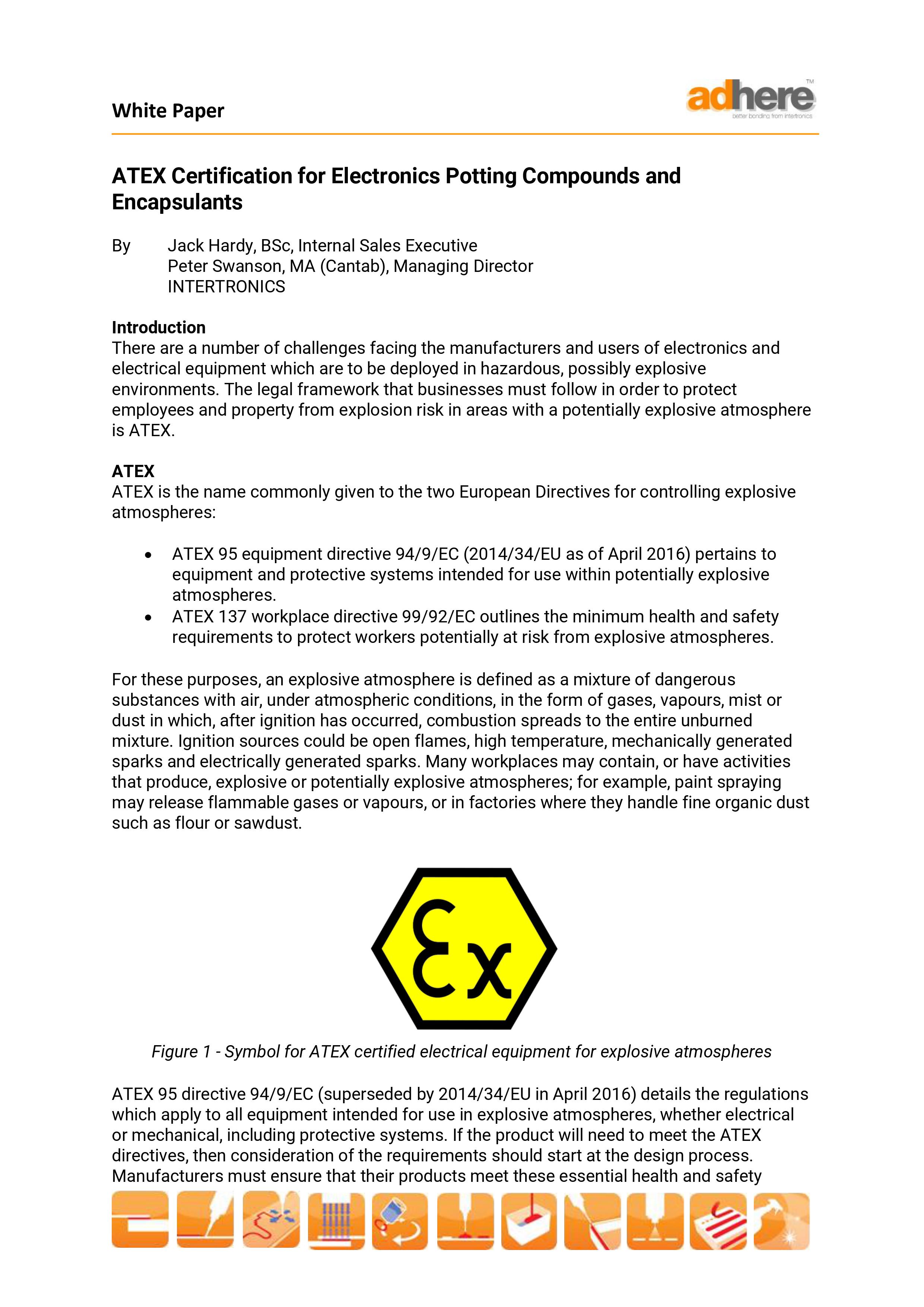 wp16-1 ATEX certification for electronics potting compounds and encapsulants