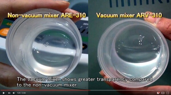 Video compare Thinky mixers with silicone resin mixing and defoaming