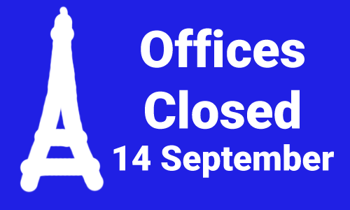 Our offices will be closed 14 September