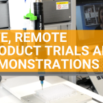 Live, remote trials and demonstrations for adhesives and equipment