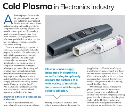 Cold plasma in electronics industry