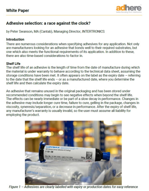 white paper adhesive selection a race against the clock