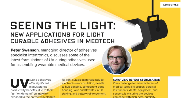 Article: New applications for light curable adhesives in medtech