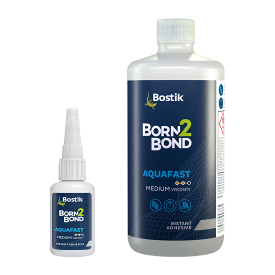 Born2Bond Aquafast Cyanoacrylate Adhesive in bottles